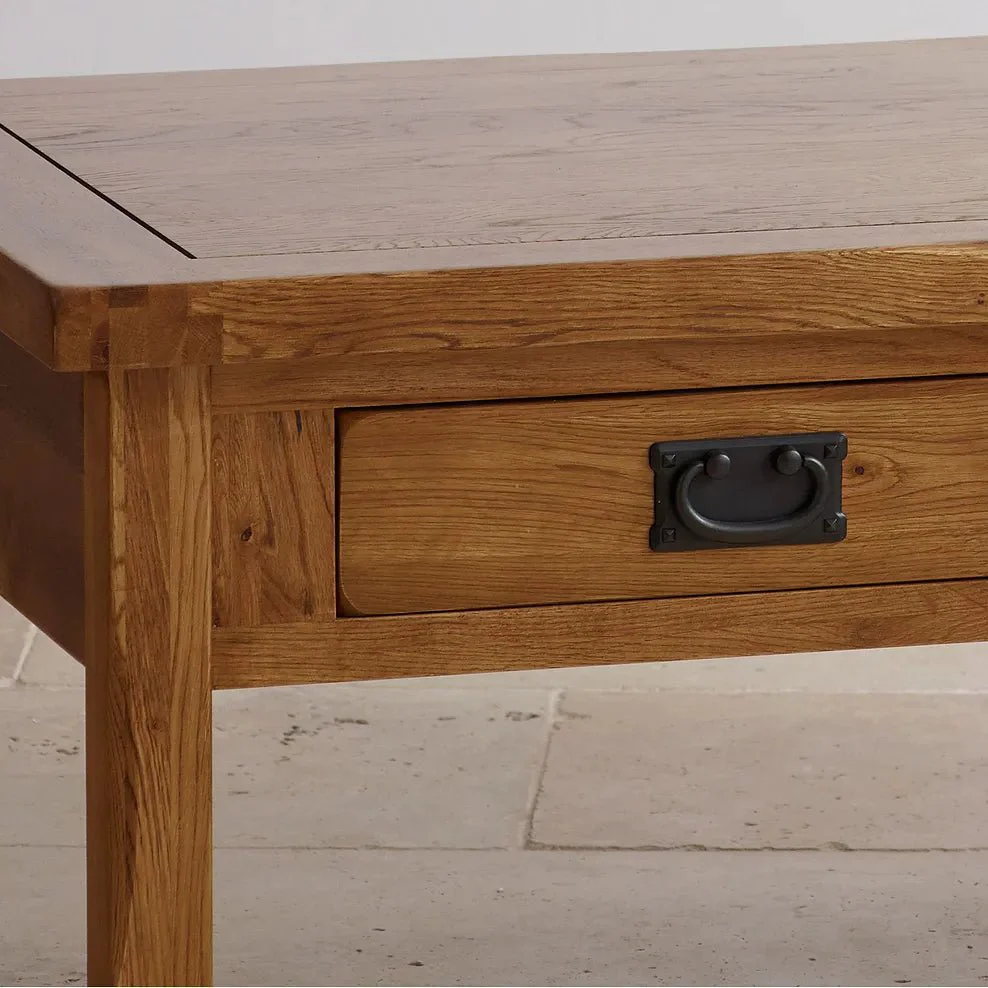 Rustic Country Solid Oak Coffee Table - Image 4