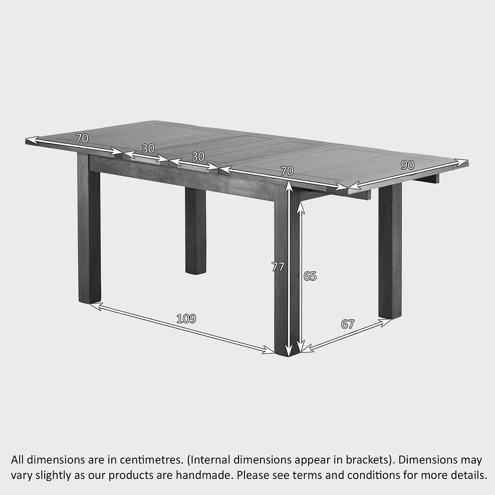 Rustic Country Solid Oak Extending Dining Table - Image 4