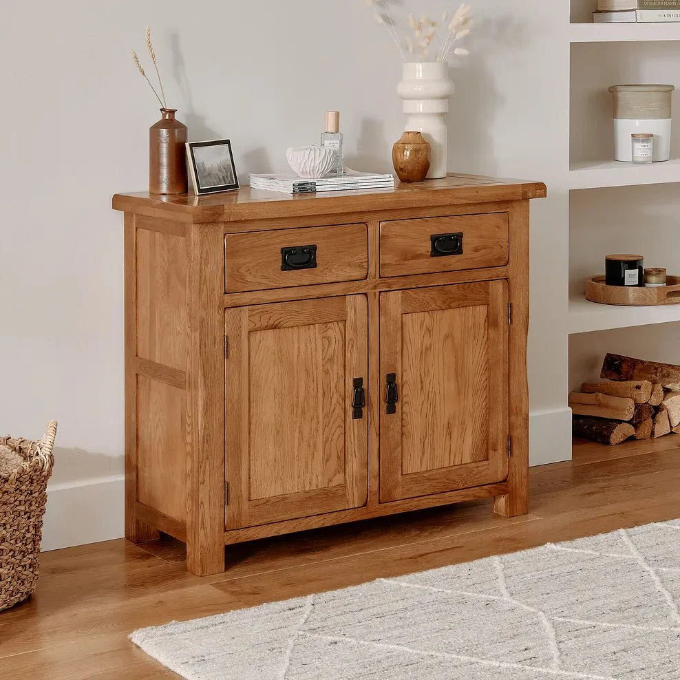 Rustic Country Solid Oak Small Sideboard - Image 2