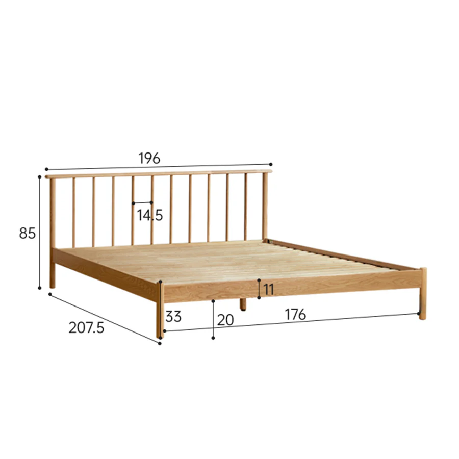 Salos Natural Solid Oak Bed Frame - Image 8