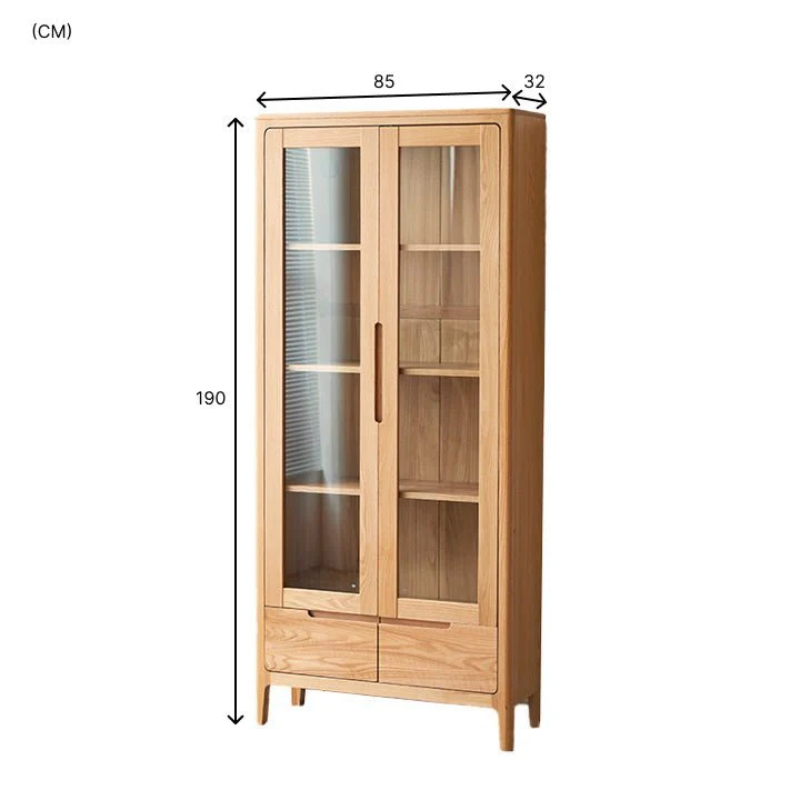 Seattle Natural Solid Oak Large Display Bookcase Cabinet - Image 11