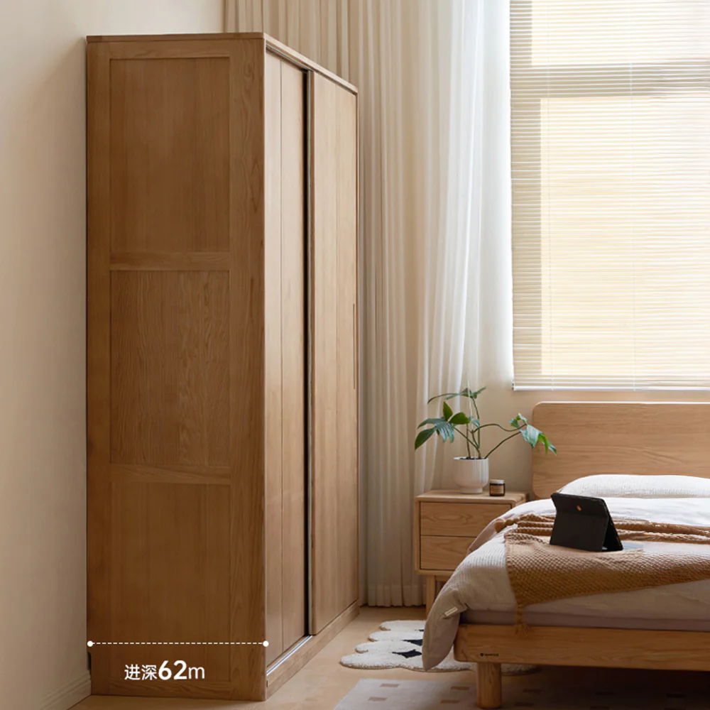 Siena Solid Ash Sliding Door Large Wardrobe - Image 3