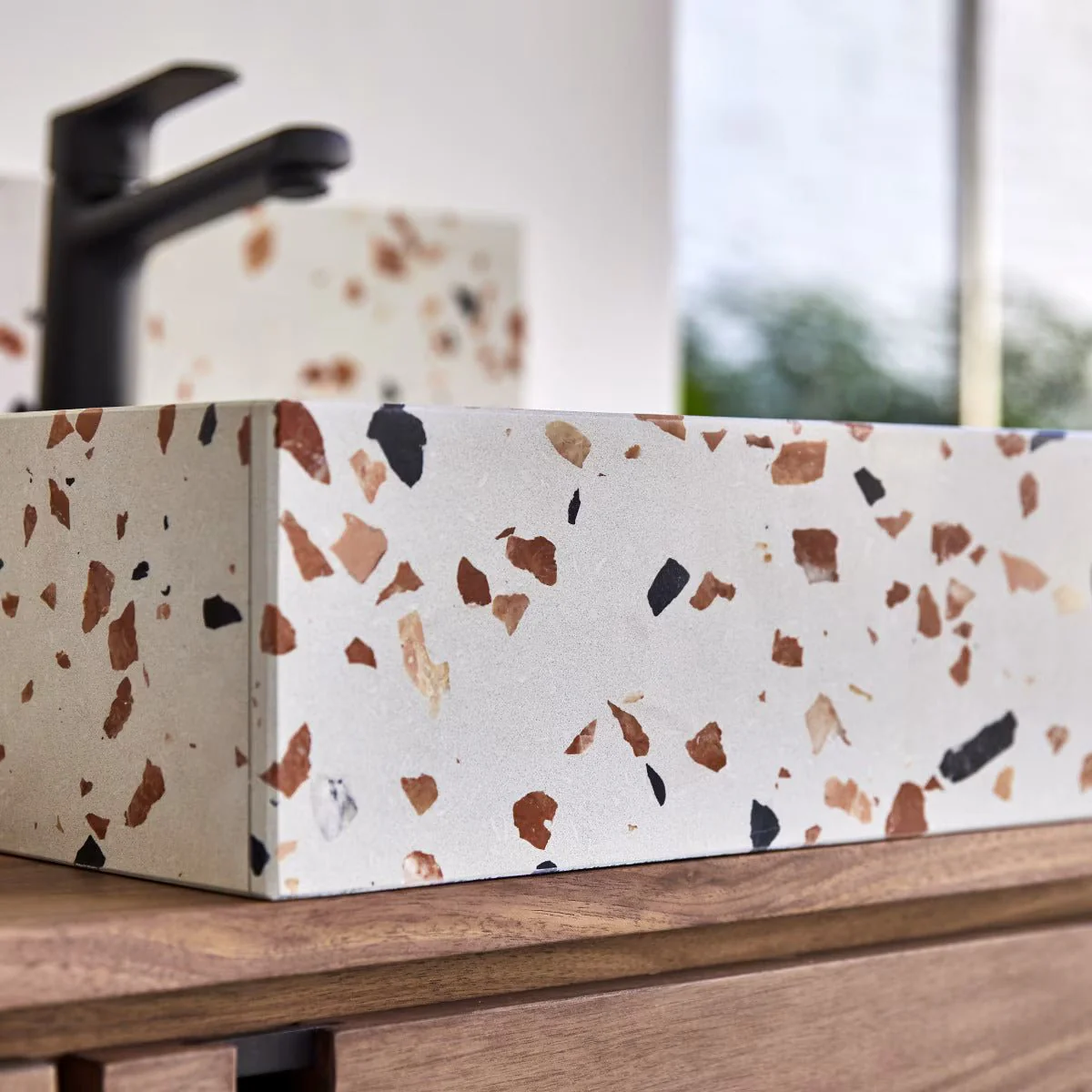 Soria Square Premium Terrazzo Basin - Image 5