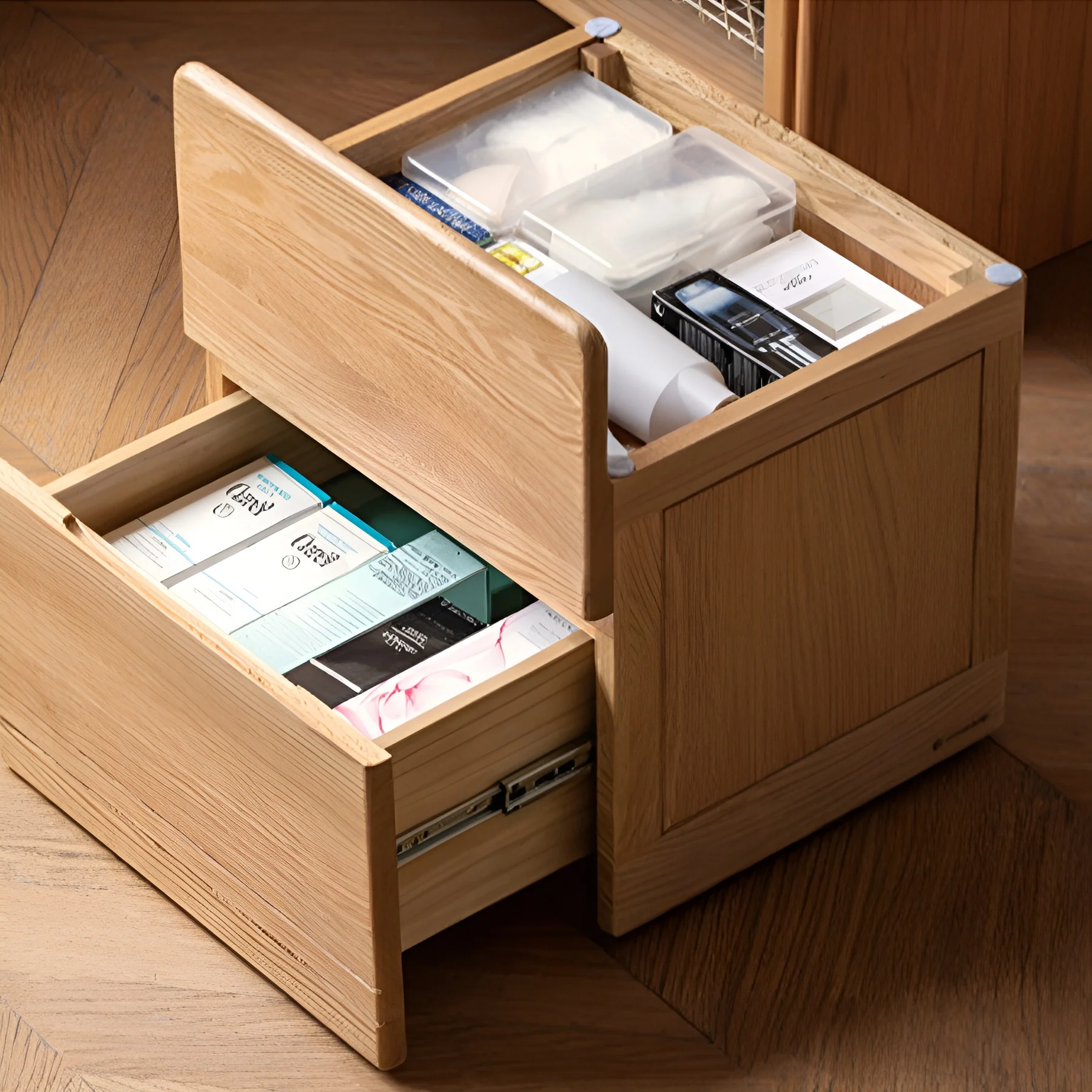 Tineo Natural Solid Oak Small Dressing Table Set - Image 7