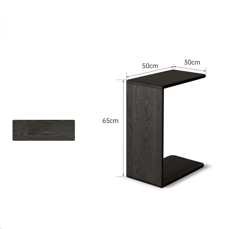 Valencia Solid Oak C-Shape Side Table - Image 11