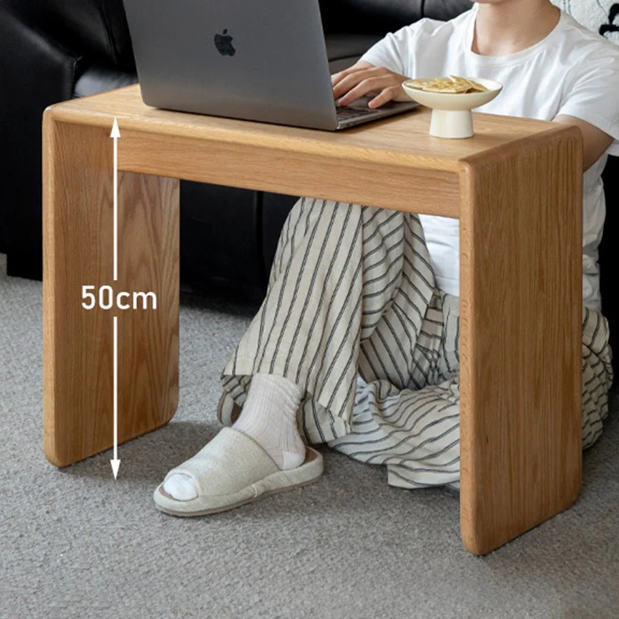 Valencia Solid Oak C-Shape Side Table - Image 4