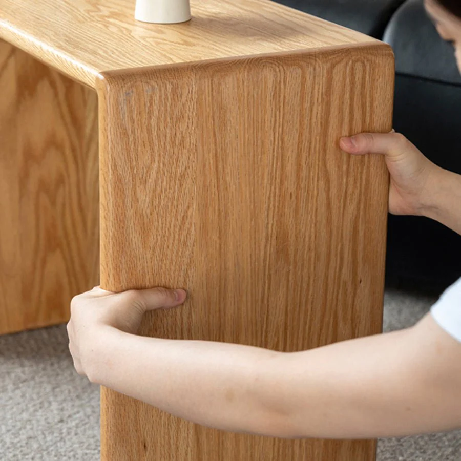 Valencia Solid Oak C-Shape Side Table - Image 8