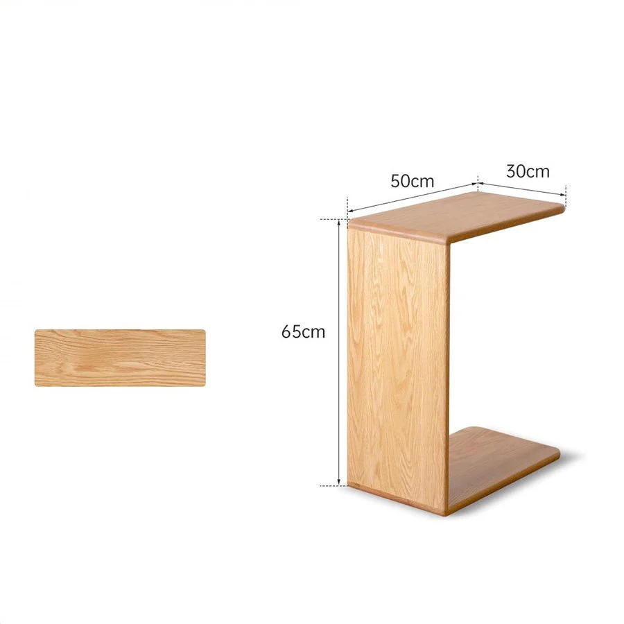Valencia Solid Oak C-Shape Side Table - Image 9