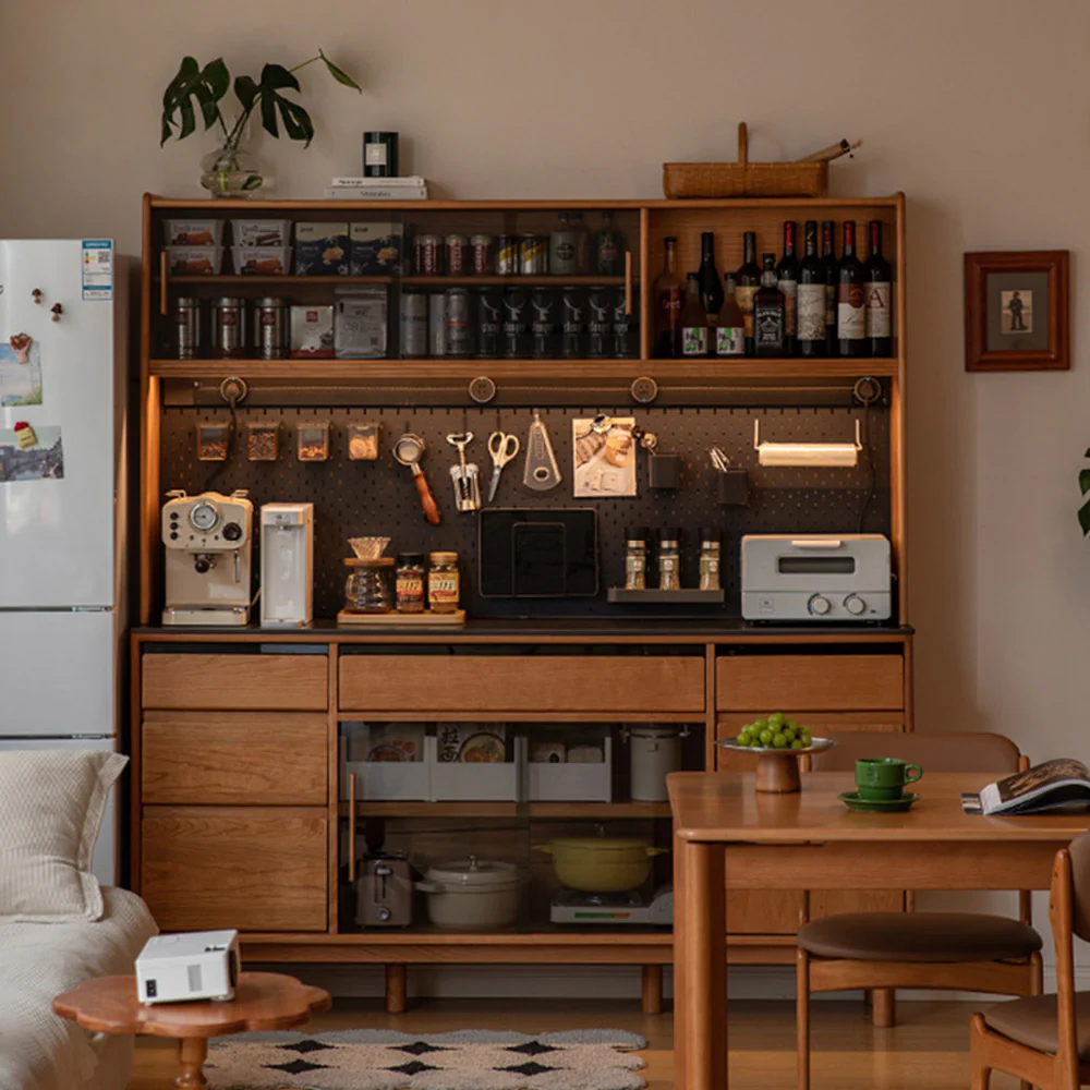 Veroli Natural Solid Cherry Sideboard with Hutch Dresser Top - Image 3