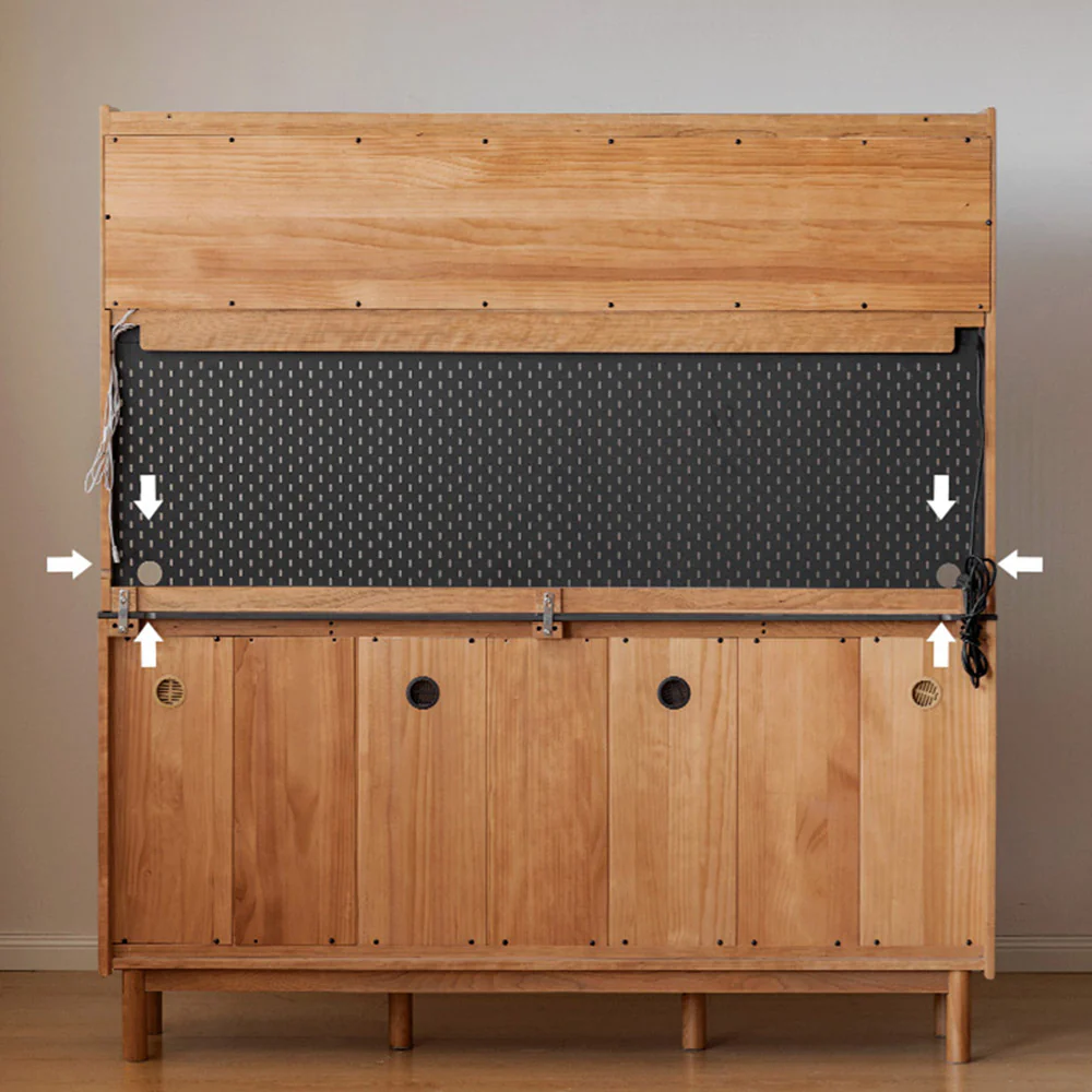 Veroli Natural Solid Cherry Sideboard with Hutch Dresser Top - Image 4