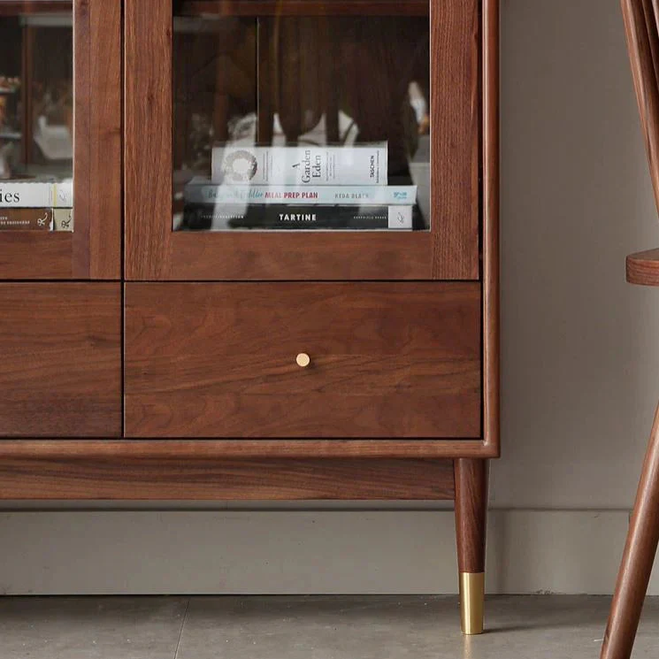 Newark Solid Walnut Glass Display Cabinet - Image 8